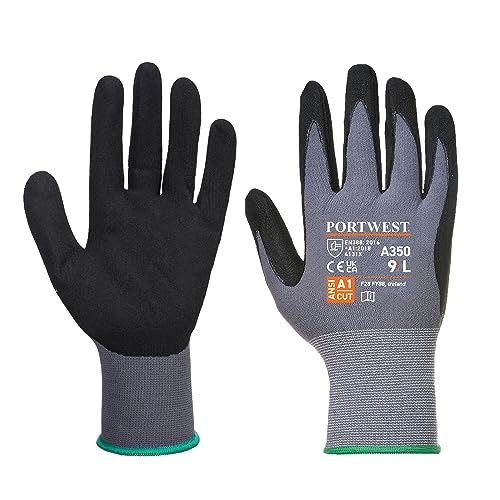 Portwest A350 Nitrile Foam DermiFlex Glove Black, Large