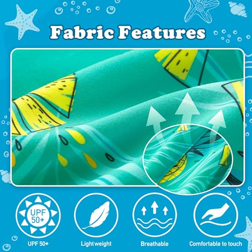 UMELOK Boys Swim Trunks Swimsuit Boxer Brief 2 in 1 Compression Liner Stretch Swim Shorts Quick Dry Beach Bathing Suit Neon Pineapple 5/6