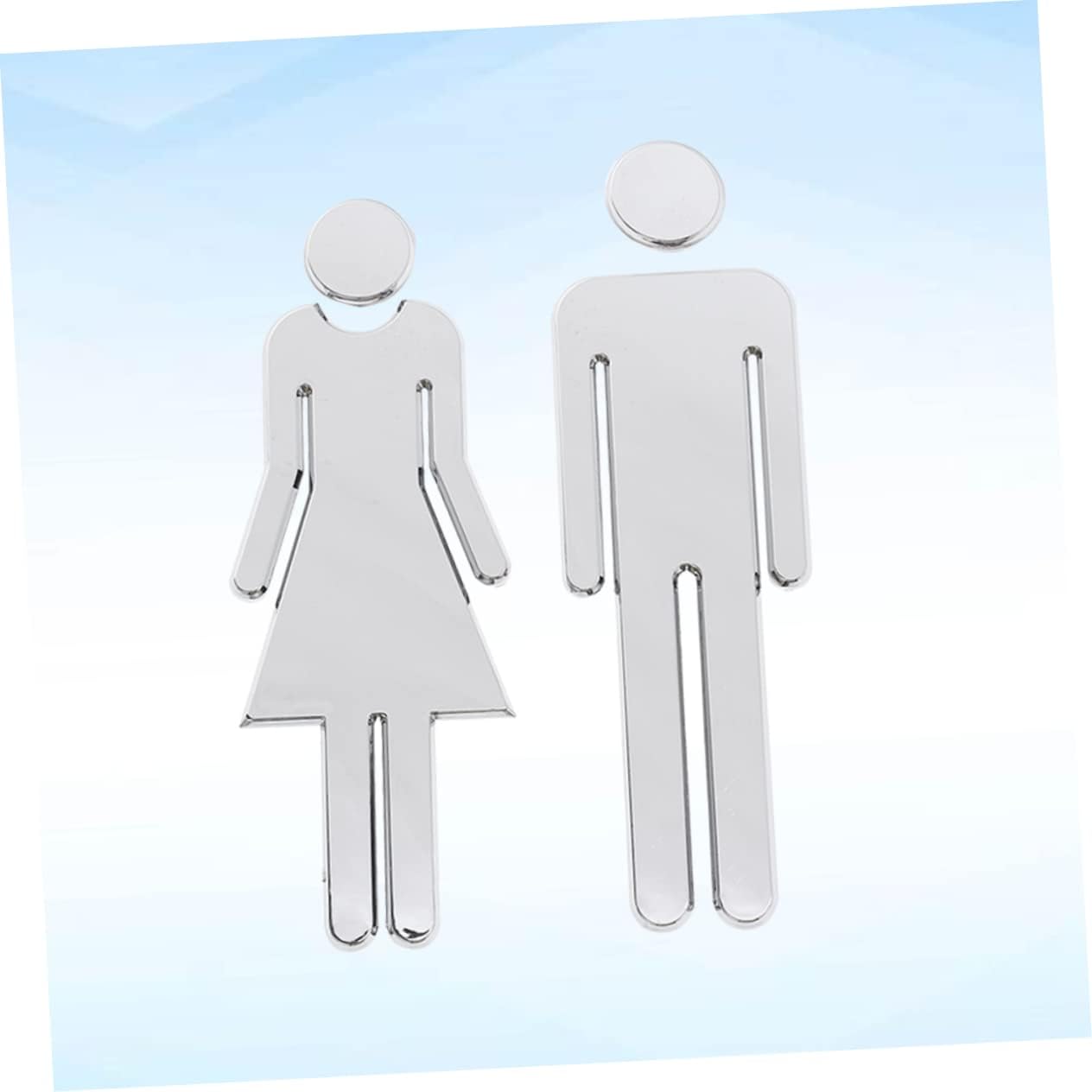 1pair Restroom Signs Toilet Wall Stickers No Fading for Office Hotel School Decor