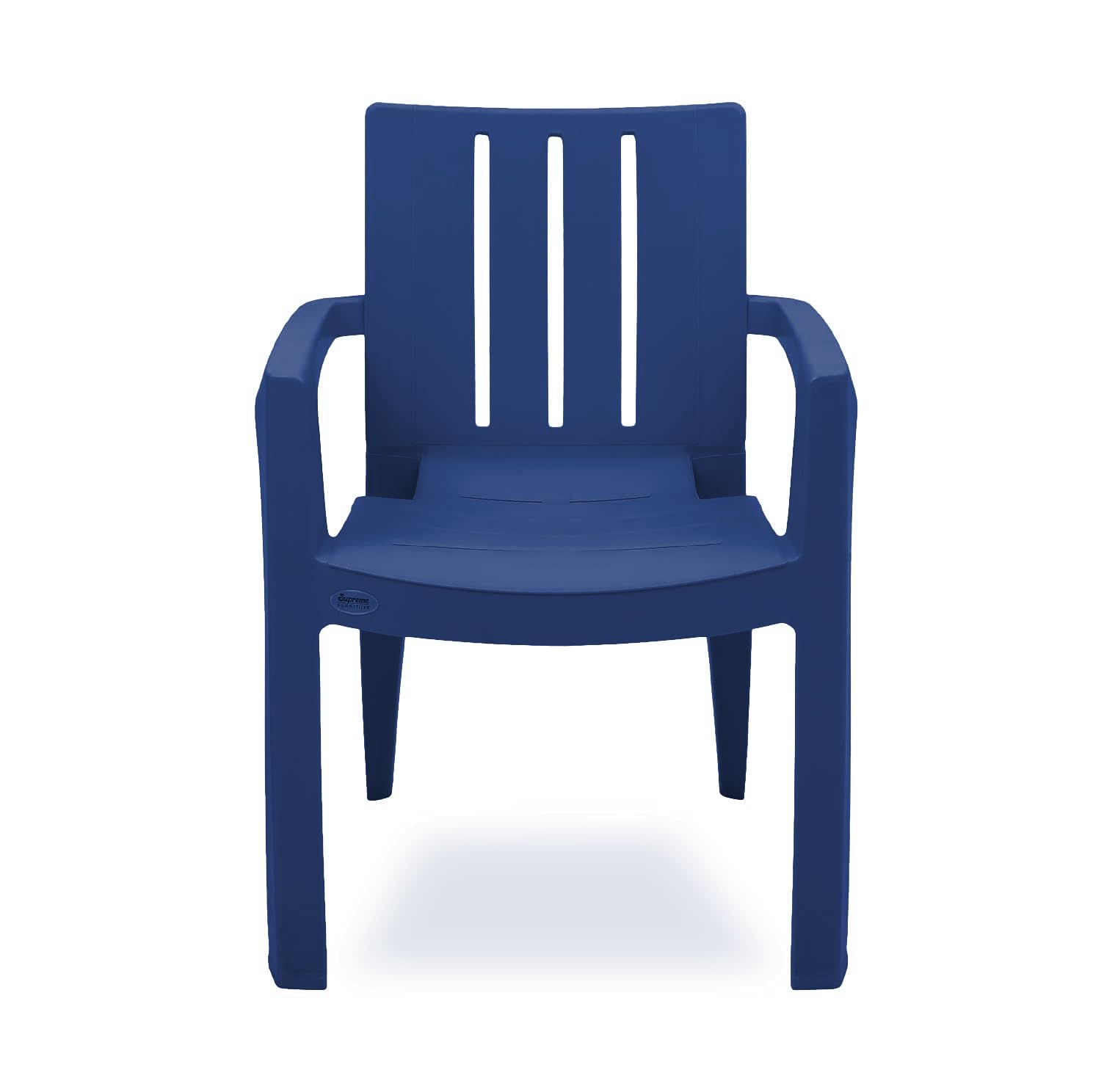 HomiQ Supreme Kent Stackable Armrest Plastic Chair for Home, Living Room, Garden, Office, Indoor&Outdoor Use|Plastic Chair Set of 2(Color: Pepsi Blue; Set of 2) 1