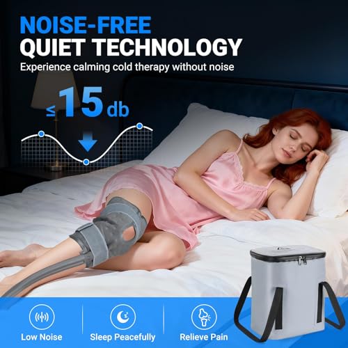 Cold Therapy Machine, Portable Ice Machine for Knee After Surgery, Programmable Knee Replacement Recovery System, Ice Therapy Machine with Quiet Pump, Reduce Swelling, Gray - Image 5
