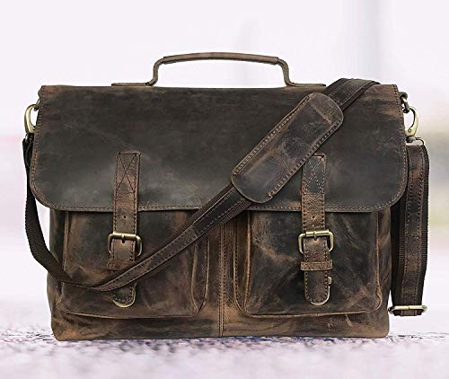 Cuero CUERO-VARIATION-3 16 Inch Retro Buffalo Leather Laptop Messenger Bag Office Briefcase College Bag thumb #1