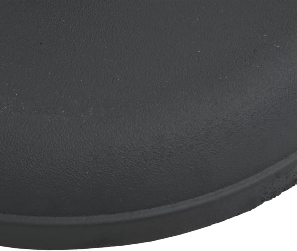 vidaXL Round Parasol Base 17.5"x12.2" - Umbrella Stand for Ø1.3/1.4"/1.5" Poles, Black, Concrete-Filled Plastic Shell, Iron Tube, 33.1lb, Tightening Knob, Outdoor Stability, Assembly Required