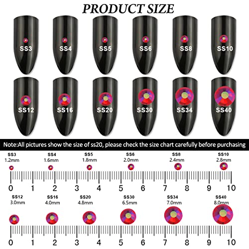 Siam AB Flatback Glass Round Crystals Gems - Hotfix Rhinestones (SS20/4.8MM/1440pcs) for Crafts, Clothes, Shoes, Bags & DIY Decoration by novani - Image 5
