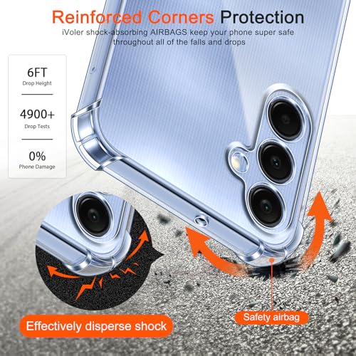 Image of Lustree Back Cover Transparent Case Compatible with Samsung Galaxy A25 5G | Clear + TPU Case with 4 Corner Air Cushion Protection & Camera Protection | Slim& Stylus Cover