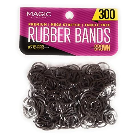Magic Collection Elastic Rubber Bands Brown *For Pony Tails And Braids*Item no 300 BRO Cover