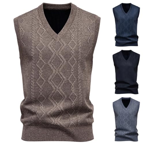 Men’S Classic V-Neck Striped Sweater Vest Sleeveless Pullover Jumper4