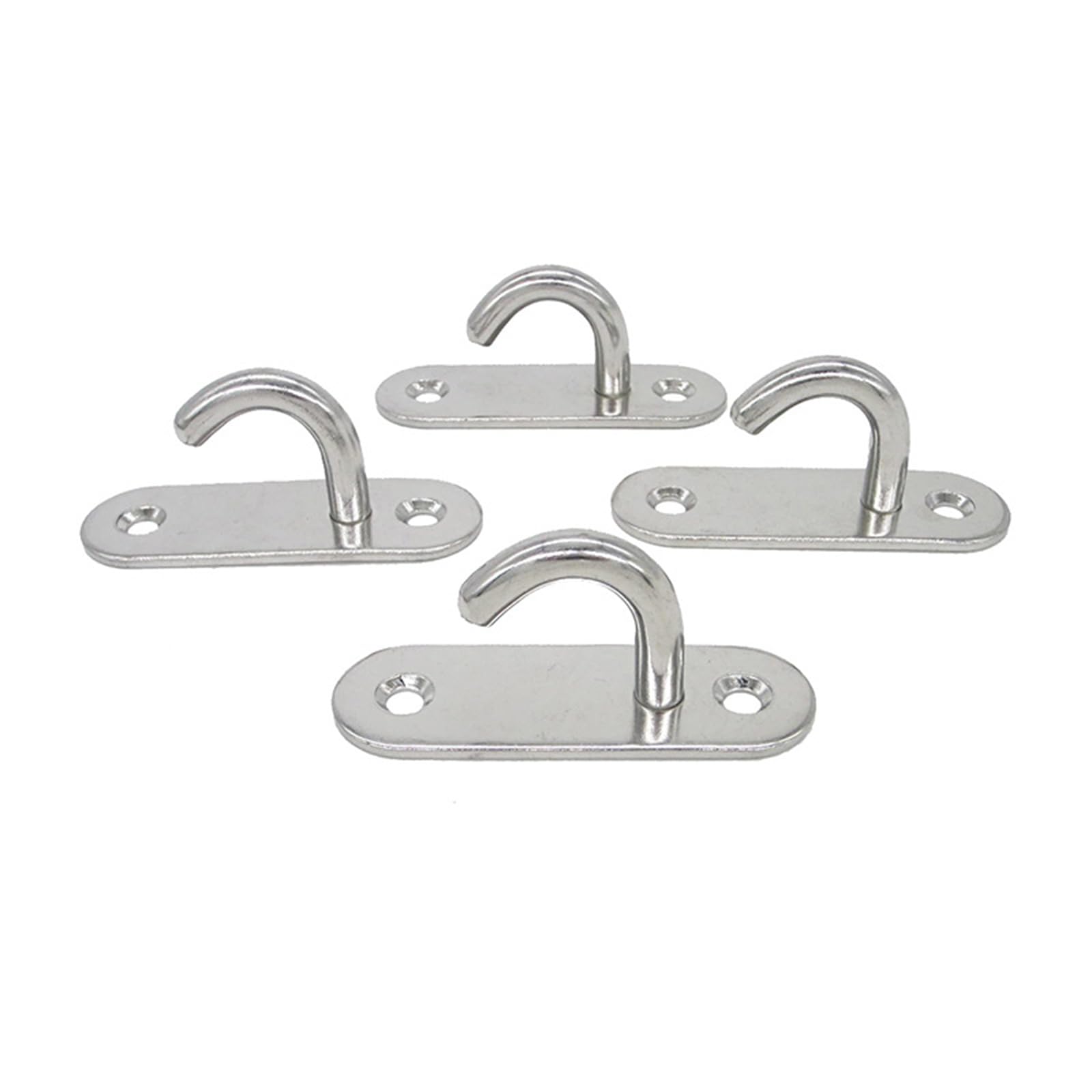 4Pcs Stainless Steels Pad Eye Plate Hook Heavy Duty Ceiling Hammock Hook Screw Eyes Marine Hardware Staple Marine Hardware Accessories