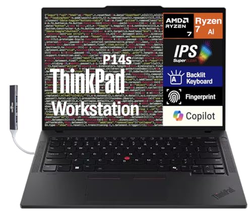 Image of Lenovo ThinkPad P14s Gen 6 Copilot+ Mobile Workstation 14.0 inch IPS WUXGA, (AMD Ryzen AI 7 350, AMD Radeon 860M, 16GB DDR5, 2TB SSD, Backlit, Fingerprint, 2 X Thunderbolt 4, WiFi 7+BT, Win 11 Pro)