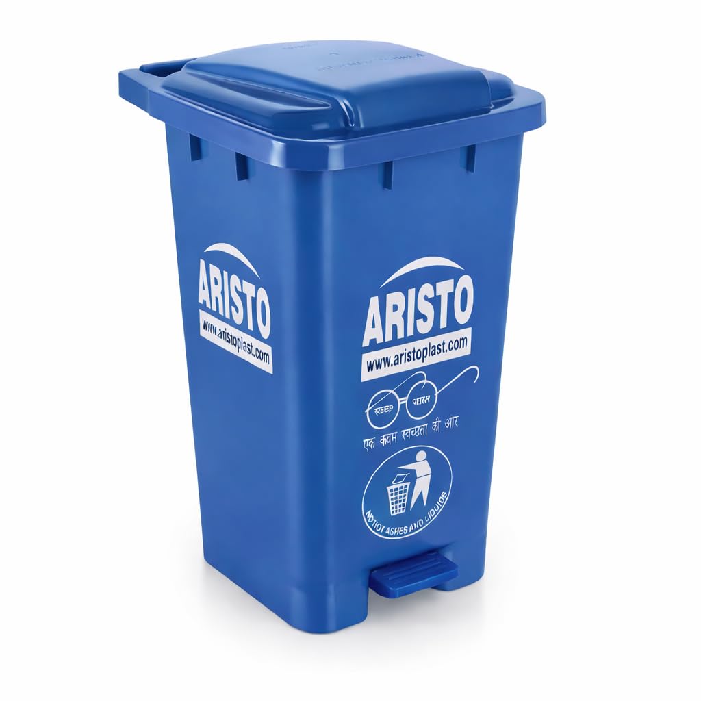 ARISTO Plastic Step-On Pedal Garbage Waste Dustbin (70 L, Blue)
