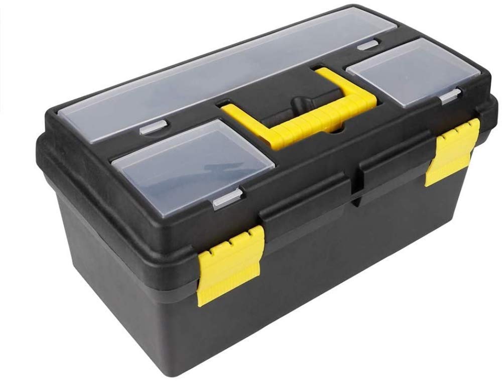 Tool Box, Tool Box Plastic Tool Organizer with Lock, 39.5 X 21.5 X 18.5Cm
