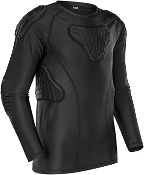 Padded Shirt Youth Boys Padded Compression Sports Protective T-Shirt Rib Chest Protector Extreme Exercise White Padded Vest