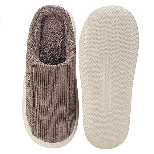 Image of CASSIEY Men's Soft Winter Slipper Slippers Closed Toe comfortable Sole Bedroom Indoor Fur Slipper