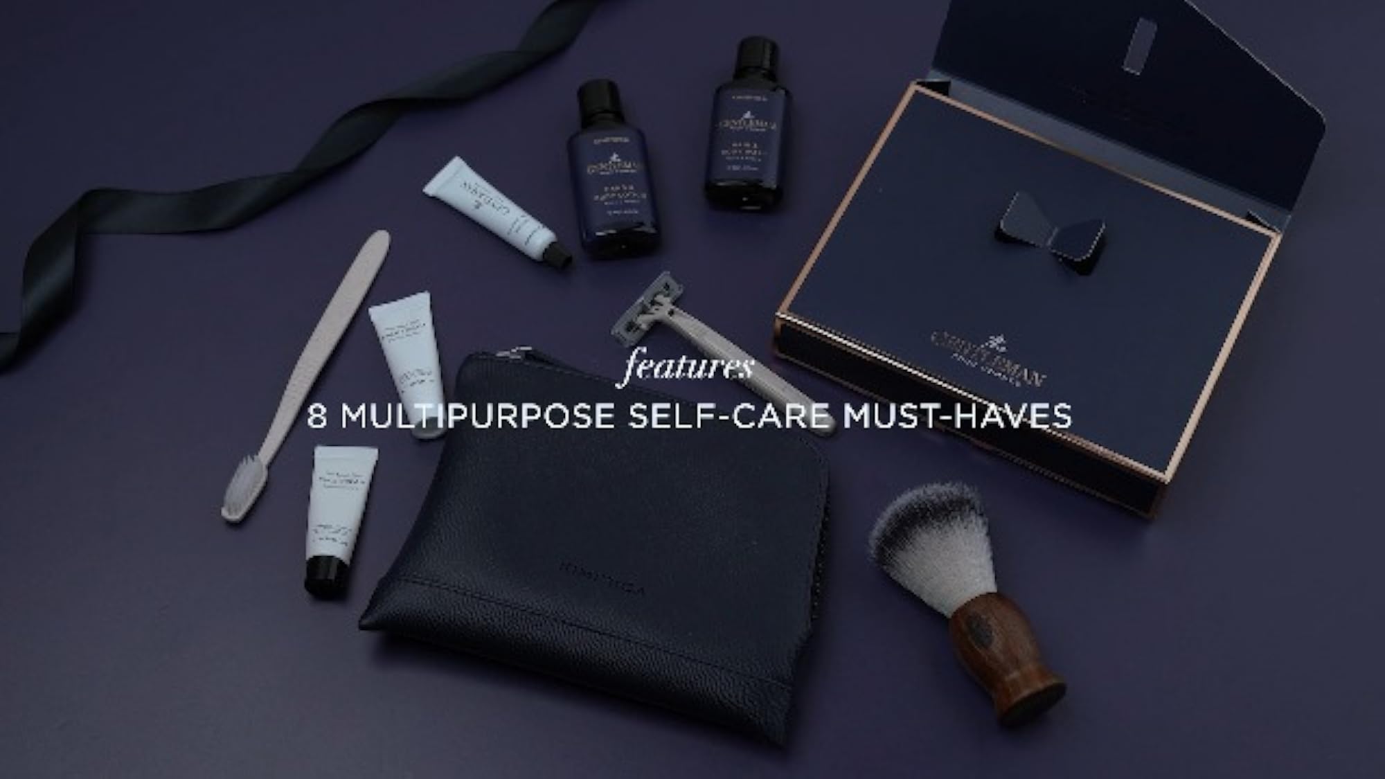 Kimirica Gentlemen Travel Kit Set, 9 Pcs for Men