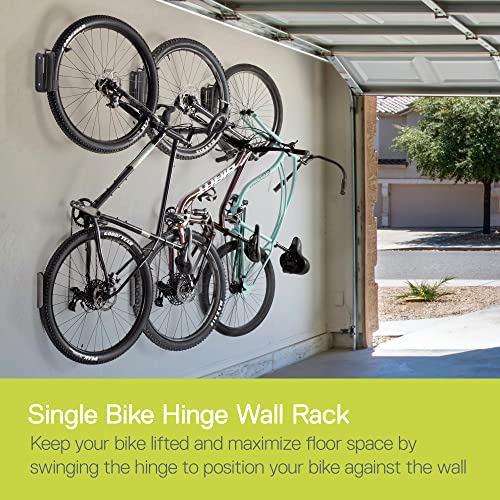 Image of Swivel Bike Wall Mount by Delta Cycle - Garage Bike Rack Swings 90 Degrees For More Floor Space - Bike Wall Hanger With Rear Tire Tray - Vertical Bike Rack Holds Any Bike Up To 40 lbs