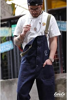 Amazon | [karaku] オーバーオール メンズ 綿100% 多ポケット