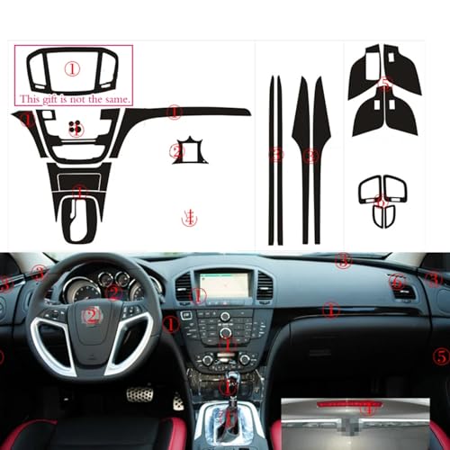 Fibre de carbone 3D bleue pour console Buick Regal Opel Insignia 2009-2013