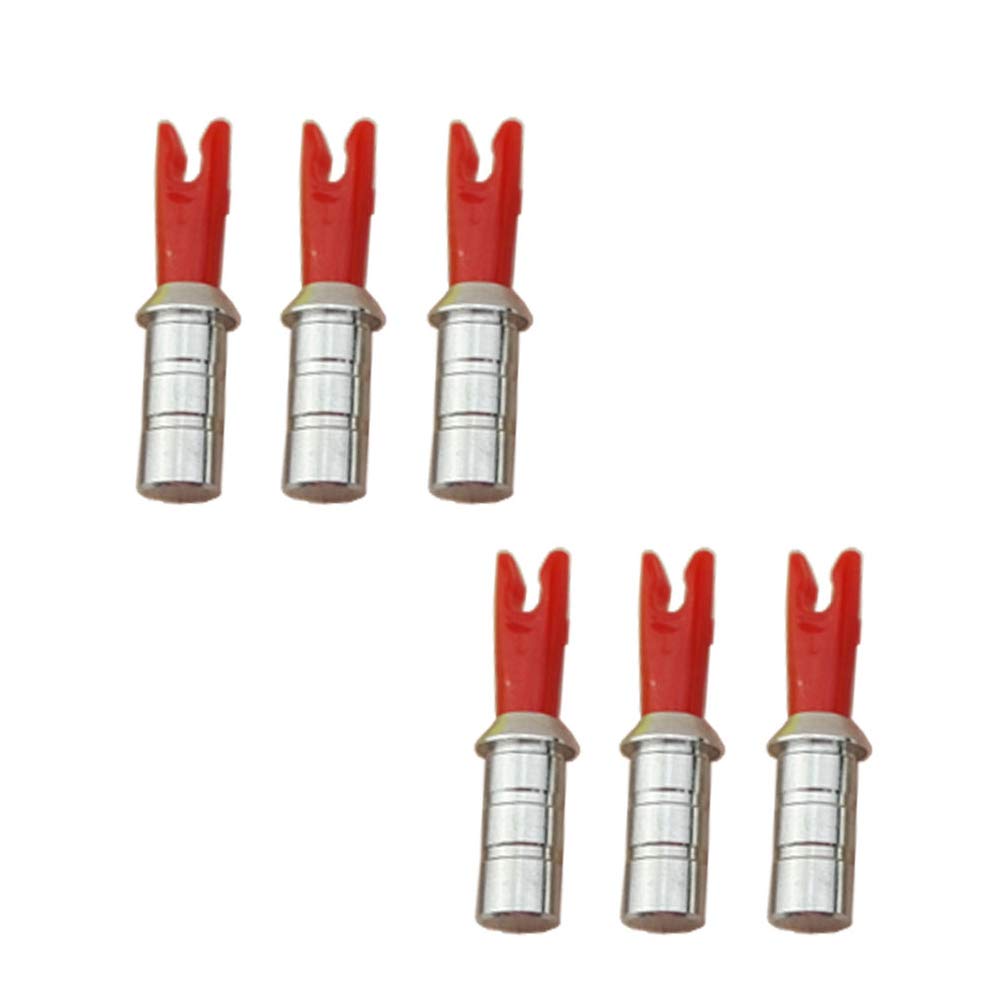 50pcs Tiro con L'Arco Cocche di Freccia con Chiodo di Protezioni in Alluminio Cocche Pin Connettore per Albero di Freccia ID 4.2mm 6.0mm 6.2mm