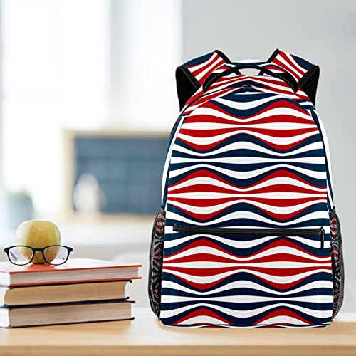 Sac à dos de voyage à rayures pour campus et loisirs - 6