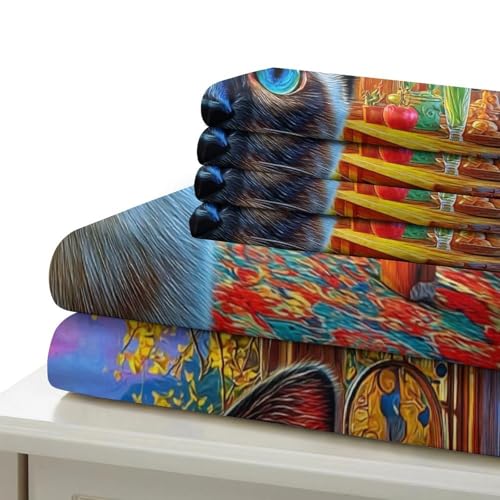 Parure de lit chat siamois 260x220 en microfibre premium - 6