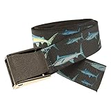 Thomas Bates Titan Outdoor Hunting Fishing Pattern Web Belt 5 Year Guarantee (Marlin Faded, Adult Size)