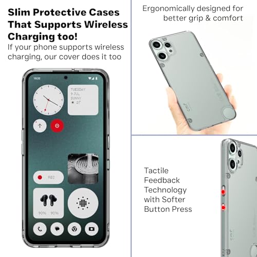 Image of RIGGEAR Shockproof Clear Hybrid Armor Back Cover Case for CMF by Nothing Phone 2 Pro /CMF Phone 2 Pro 5G (Transparent PC and TPU Bumper)
