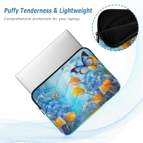 Funda para laptop 13-14 pulgadas azul con mariposas impermeable miniatura 5