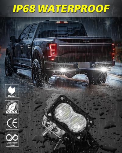 Image of Diffused LED Pods, AKD Part 2Pcs 3 inch 40W CREE LED Auxiliary Work Light Pods Scene Lights Ditch Camper Fishing Area Lights for Trucks Pickup Camper Tractor Trailer UTV SUV Boat