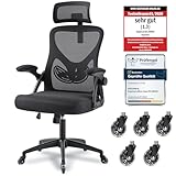 Ergoreal Ergonomischer Mesh‑Bürostuhl für Home Office, mit Verstellbarer Lendenstütze &...