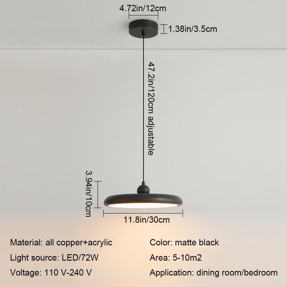 Nowoczesny, minimalistyczny żyrandol LED przy łóżku w sypialni, 11,8 cala, luksusowy żyrandol miedziany do jadalni i gabinetu, odpowiedni do baru, kawiarni, hotelu, biznesu, oprawa oświetleniowa.