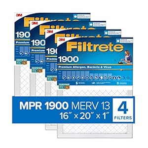 Filtrete 16x20x1, AC Furnace Air Filter, MPR 1900, Healthy Living Ultimate Allergen, 4-Pack (exact dimensions 15.69 x 19…