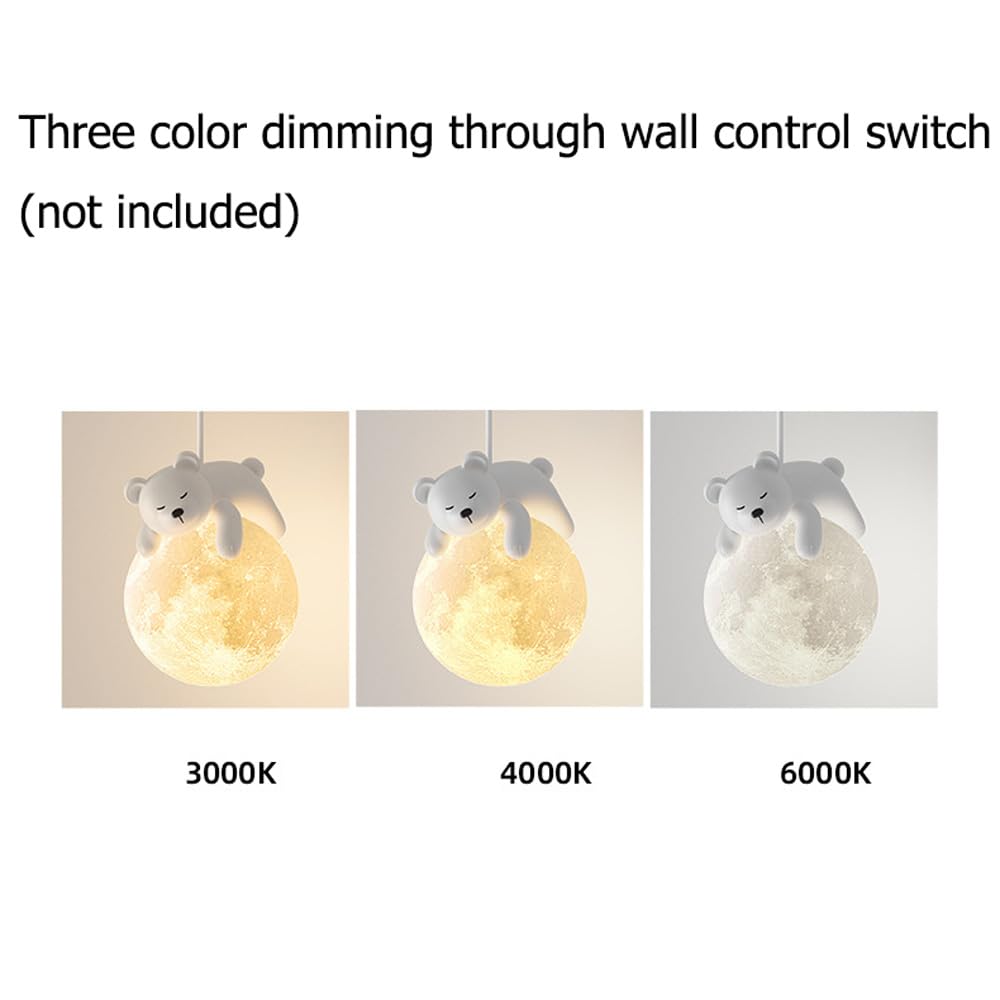 Aplique de pared para el hogar moderno Habitación para niños Impresión 3D Bola de luna Luz de pared para dormitorio Animales de dibujos animados lindos Conejo Oso panda Lámpara de pared para c