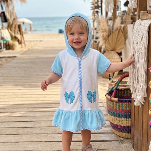 Image of Nituyy Toddler Girls Boys Swim Cover Up Terry Cloth Swimsuit Coverup Wraps Zipper Bathing Suit Pool Beach Poncho Cover-Ups