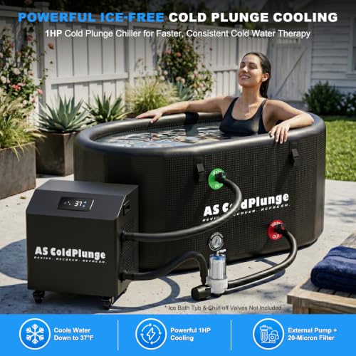 Image of AS ColdPlunge 1 HP Ice Bath Chiller, 37F Cooling for Cold Therapy Recovery