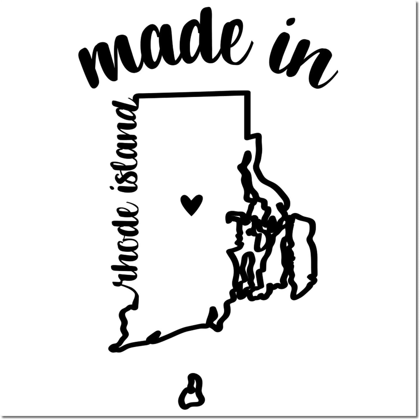 Small Self-Inking Made in Rhode Island Stamp - 1-3/16 Custom-Made Stamp for Rhode Island Residents & Makers - Crafting, Labeling, and Personalization - Made in RI Stamp, Customized Stamp