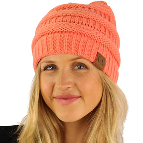 Image of Hatsandscarf CC Exclusives Solid Color Beanie Tail Hat for Adult (MB-20A)