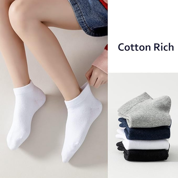 Image of Kids Ankle Socks Girls Seamless Low Cut No Show Socks Cotton Thin Athletic Socks for Boys, School socks, Super soft kids socks