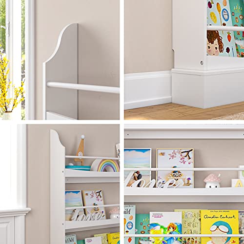 Image of UTEX Kids Bookshelf, 3 Tiers Book Shelf and Storage for Kids Rooms, Kids Bookcase Rack Wall for Bedroom,Study Living Room,White