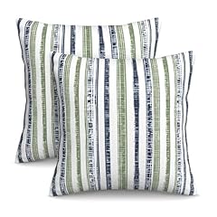 Boho Navy Blue Sage Green Striped