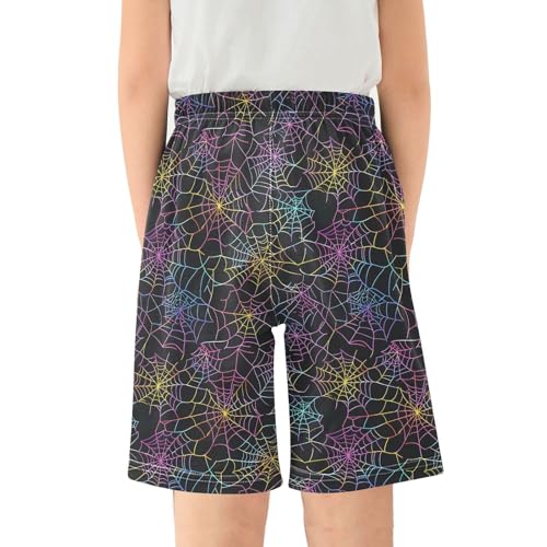 Webs Pattern Pajama Pants Short Sleep Pants Pajama Bottoms Elastic Waist with Pockets 6-14 Years2