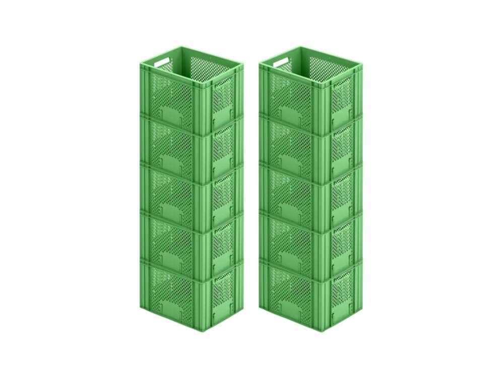 PROREGAL Bac Euro à fruits et légumes | HxLxP 27x30x40cm | 26 litres | Vert | Eurobox, boîte de fruits et légumes, utilisation alimentaire