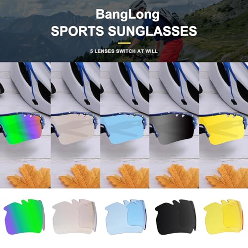 Image of BangLong Polarized UV400 Sports Sunglasses with 5 Lenses for Men Women