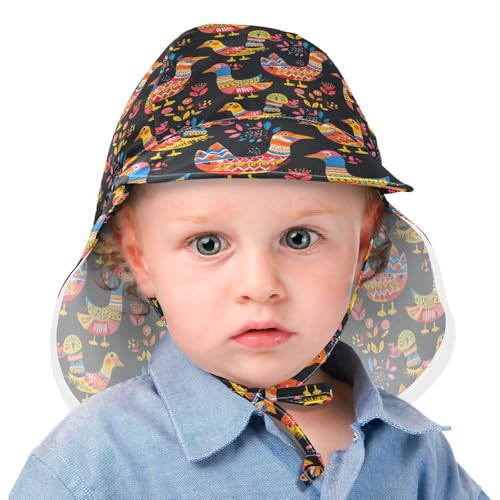 Toddler Boy Girl Sunhat Baby Boys Summer Hats Baby Girls' Sun Protection Large Brim Beach Essentials Doodle Duck Rich Color2