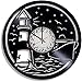 thetobea Orologio da Parete in Vinile Faro Decorazione da Parete Nautica Arte da Parete Faro Fascino Faro Decorazioni Faro Decorazioni da Spiaggia Orologio in Vinile