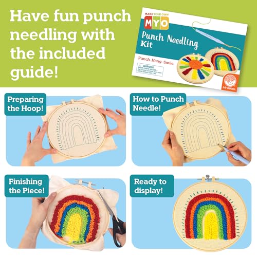 Image of MindWare Make Your Own Punch Needling Kit - All Inclusive Punch Needle Kit for Beginners Ages 8+
