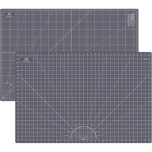 Headley Tools Thickened 24 x 36 Inch Self Healing Cutting Mat, Durable A1 Double Sided 5-Layer Craft Cutting Board for Fabric, Quilting, Sewing, Hobby, Scrapbooking, Arts and Crafts Project, Dark Gray