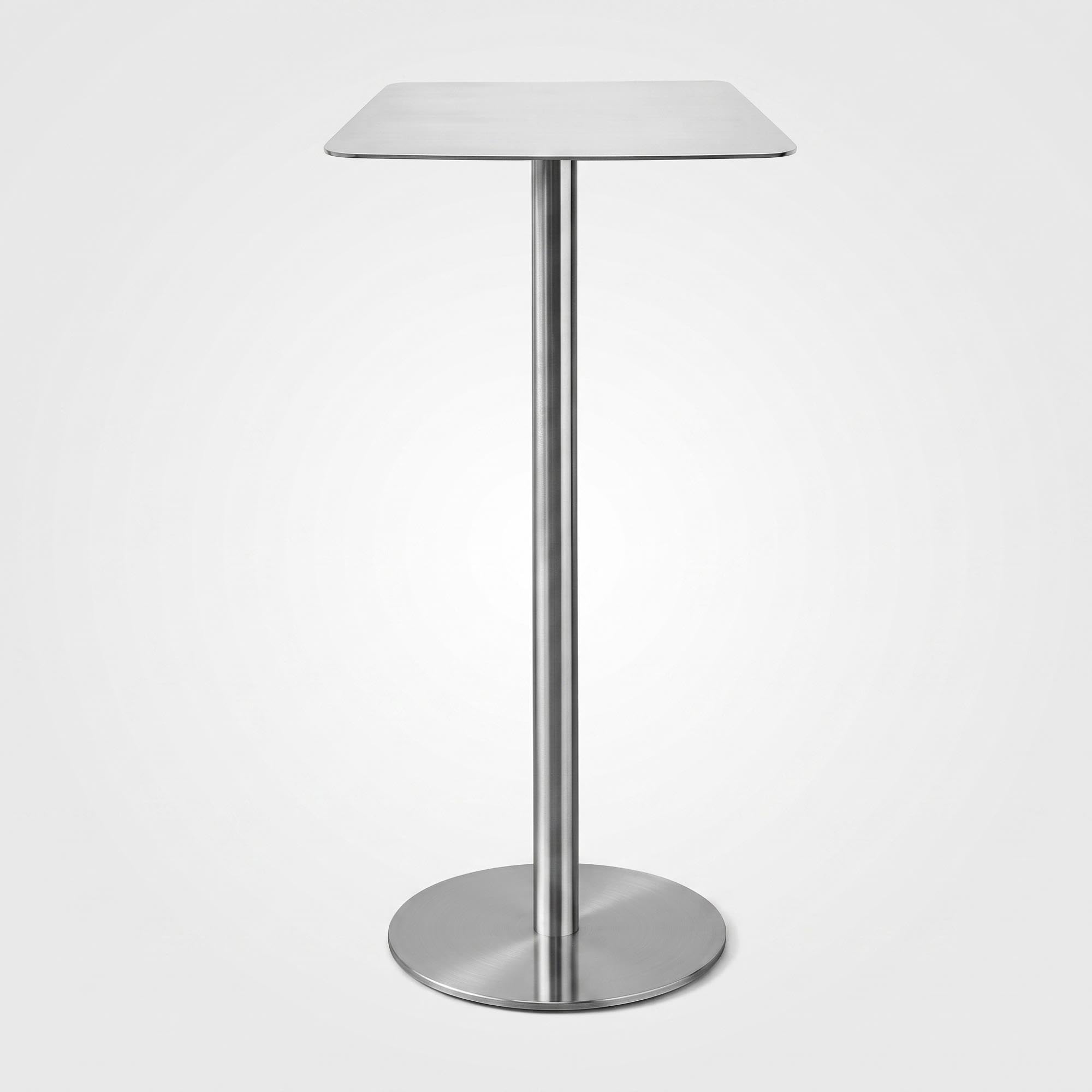 Tavolo da Bar Alto in Acciaio Inox, Tavolino da Bar Rotondo per Cucina | Balcone e Caffè, Tavolo Alto Stabile con Base Rotonda per Casa e Esterni(Square,19.7x41.3in/50x105cm)