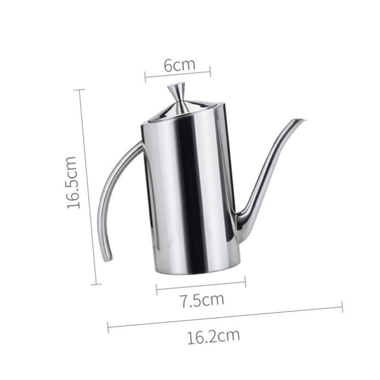 Dispenser Bottiglia Aceto di Inossidabile e in per Acciaio Olio 500ml Antigoccia Perdite, Contenitore Colore Argento per Cucina e Uso Domestico