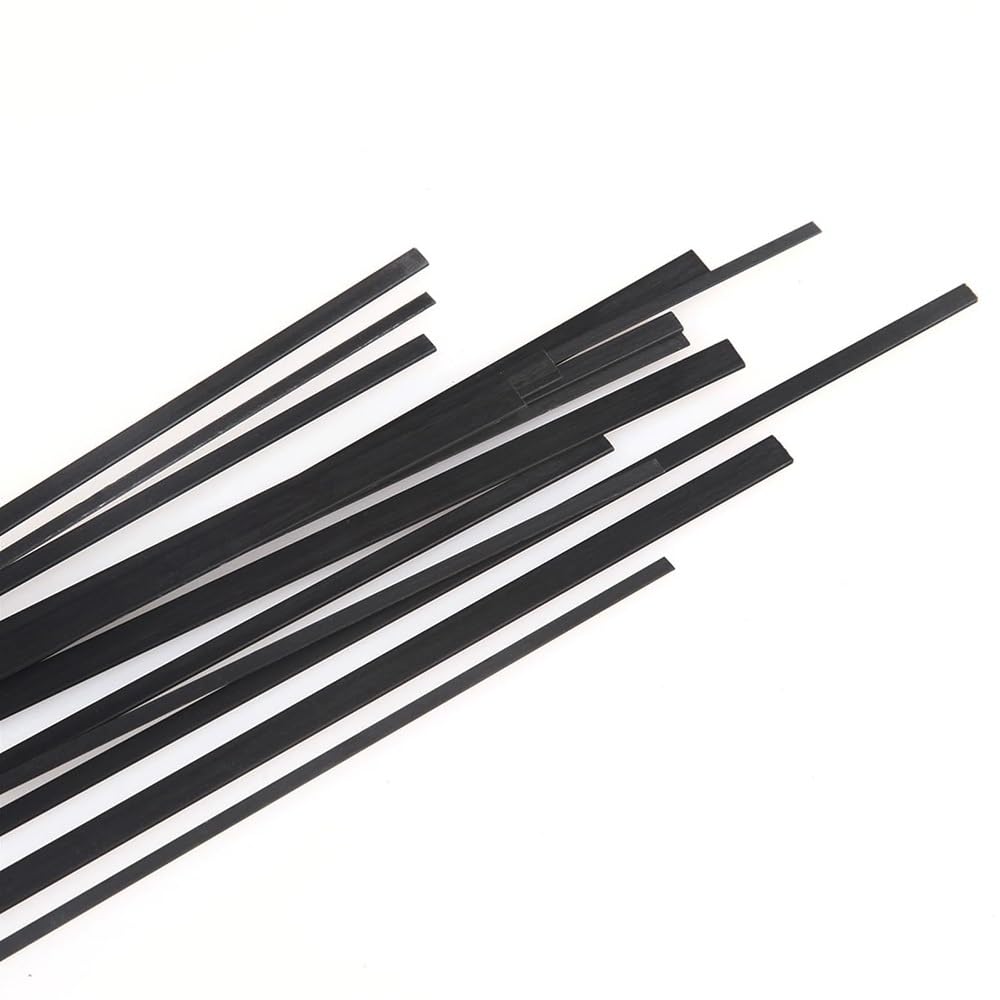 Tiges en Fibre de Carbone, 10 tiges en Fibre de Carbone par lot 0,5 x 3 mm/0,6 x 3 mm/1 x 3 mm/1 x 4 mm/1 x 6 mm/500 mm de Longueur, tiges Plates en Bande de Fibre de Carbone.(1x6x500mm)