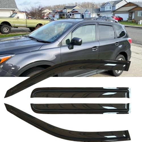 4pcs Original Shatterproof Side Window Wind Deflectors for Forester 14-18,Tape-on Rain Guards Sets,Nice Looking Window Visors for Cars,Vent Deflector Sun Shade for 2014-2018 Subaru Forester 94375